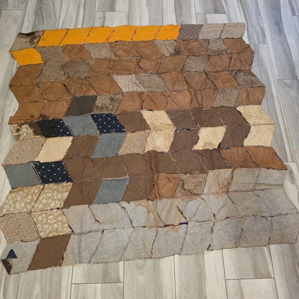 OOAK antq/vtg crazy quilt top  60x64( Unfinished )